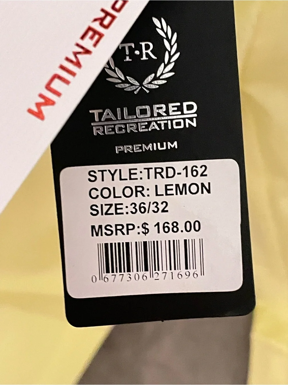 Men's Pale Yellow Chino Pants